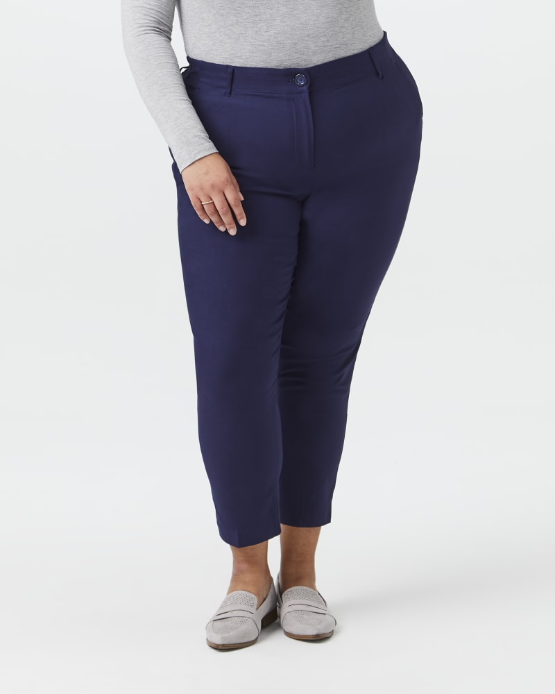 Front of plus size Salerno Cropped Work Pant by Prescott New York | Dia&Co | dia_product_style_image_id:159093